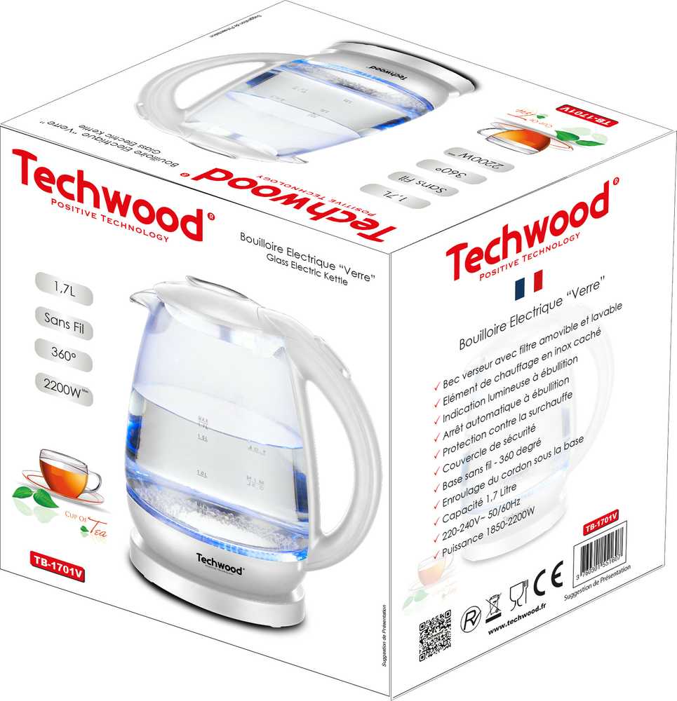 Virtuvinės svarstyklės Techwood virdulys TB-1701V 1,7 l
