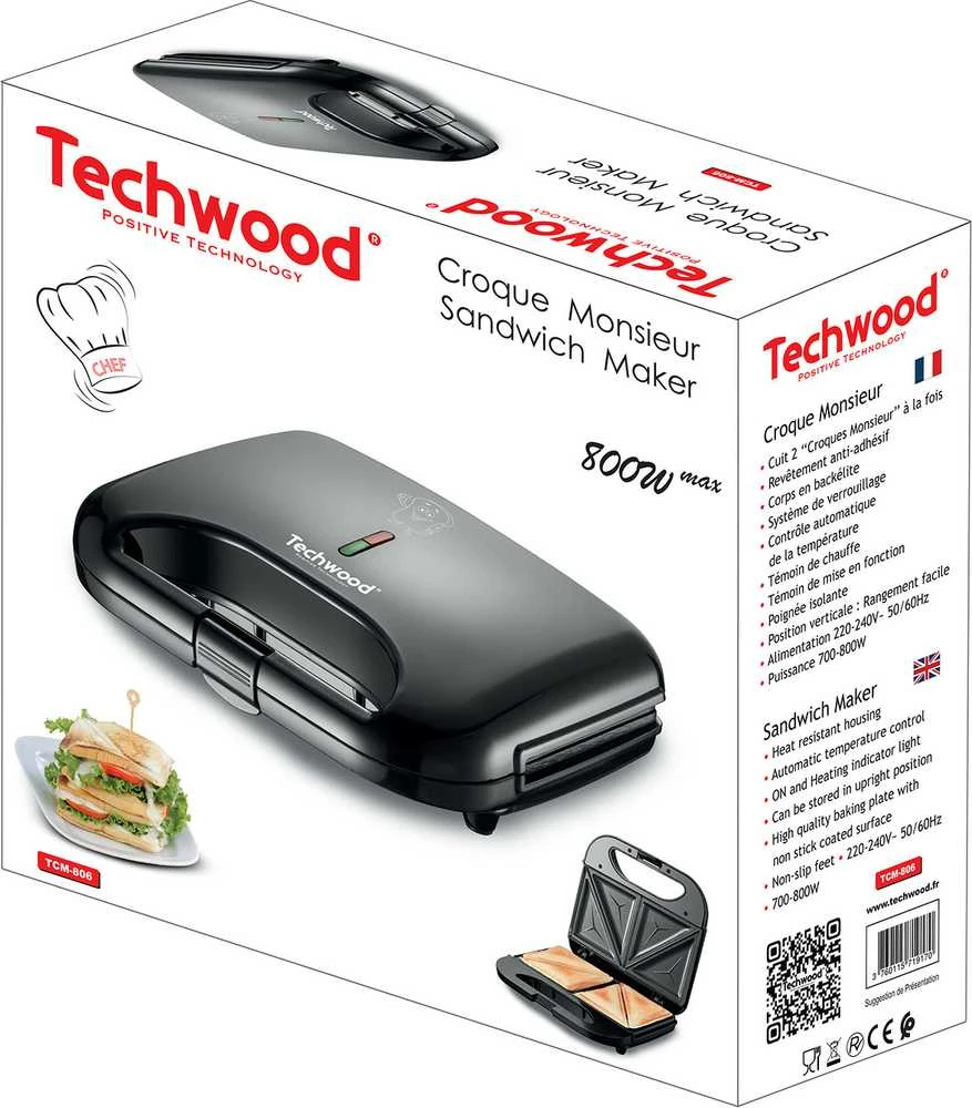 Virtuvinės svarstyklės Techwood võileivagrill TCM-806