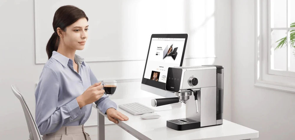 Kavos aparatas Xiaomi Espresso Aparatas | Slėgis 20 bar | Su pieno plakikliu | Semi-automatinis | 1350 W | Sidabrinis/Juodas