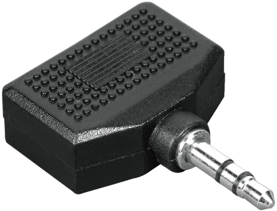Juodas 3,5 mm garso adapteris su reljefiniu korpusu