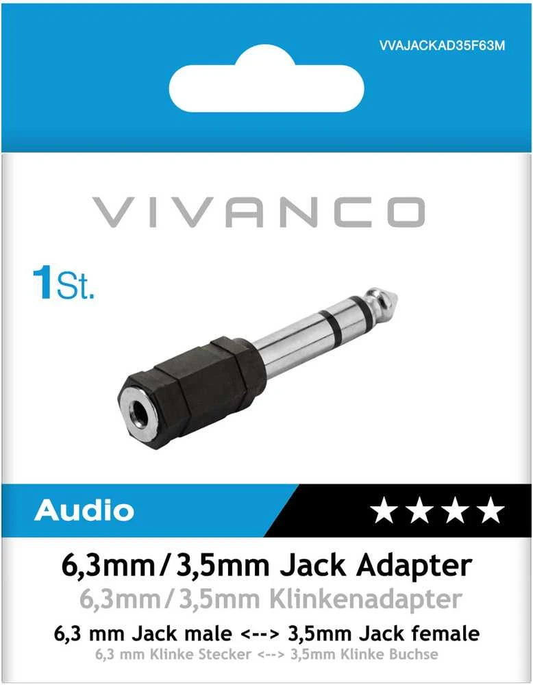 Vivanco 6.3mm į 3.5mm adapteris pakuotėje