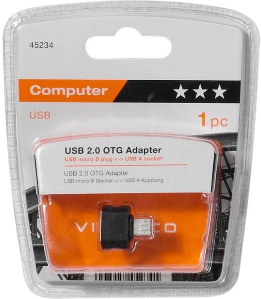 Vivanco microUSB į USB-A OTG adapteris pakuotėje