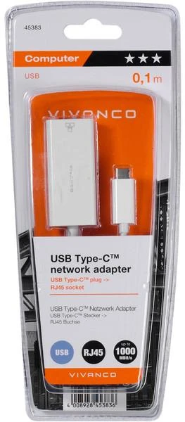 Vivanco USB-C į RJ45 adapteris pakuotėje