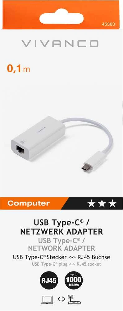 Vivanco USB-C į LAN adapteris pakuotėje