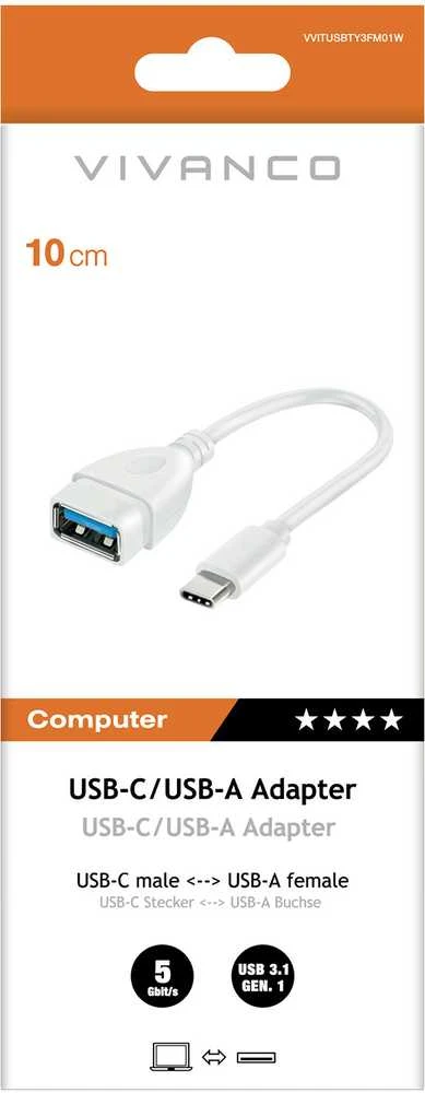 Vivanco adapter USB-C - USB-A 3.0 10cm