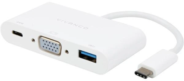 Vivanco adapteris USB-C – VGA 3in1 (45386)