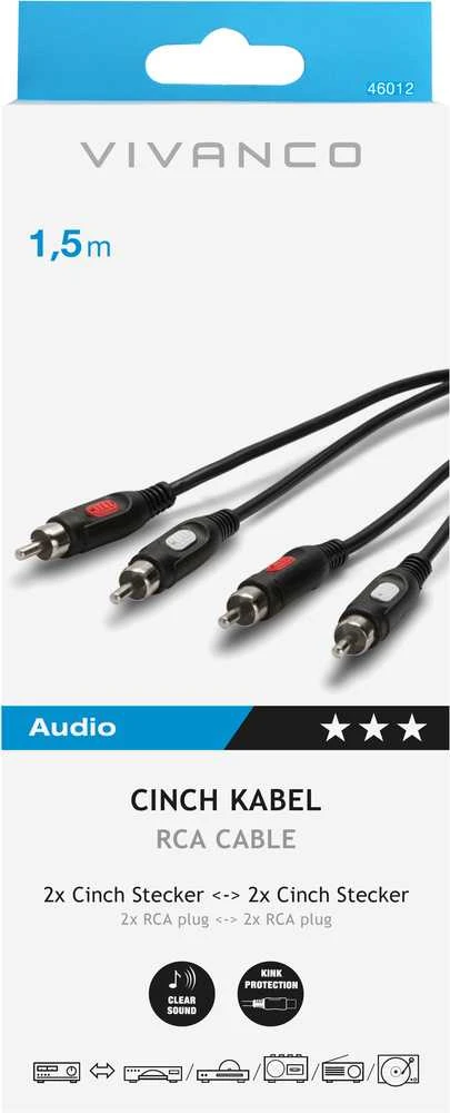 Vivanco cable 2xRCA - 2xRCA 1.5m