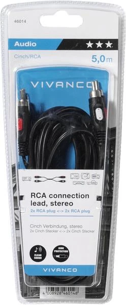 Vivanco kabelis 2xRCA - 2xRCA 5m (46014)