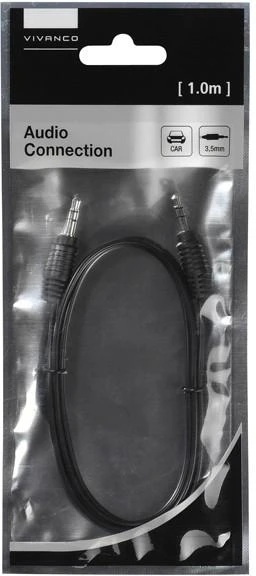 Vivanco kabelis 3,5 mm - 3,5 mm 1 m, juodas (35810)
