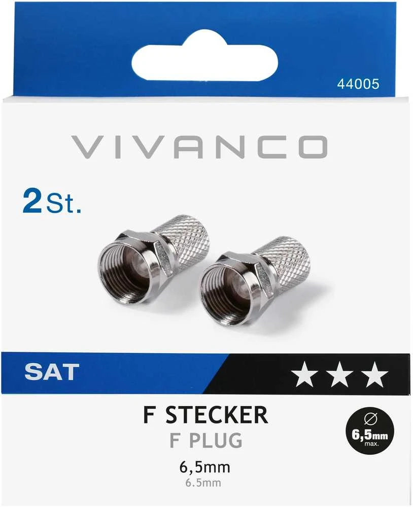 Vivanco cable connector F 6.5mm 2pcs