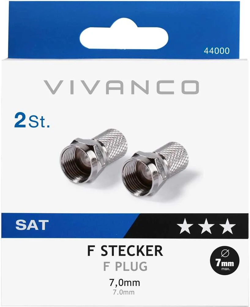 Vivanco cable connector F 7mm 2pcs