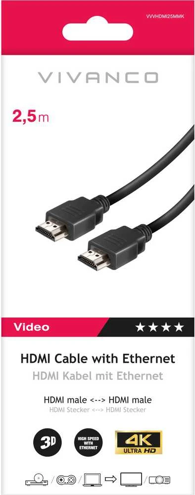Vivanco HDMI-HDMI kabelis pakuotėje