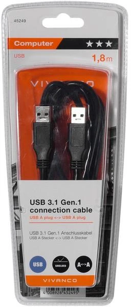 „Vivanco“ kabelis USB 3.1 USB-A – USB-A 1,8 m (45249)