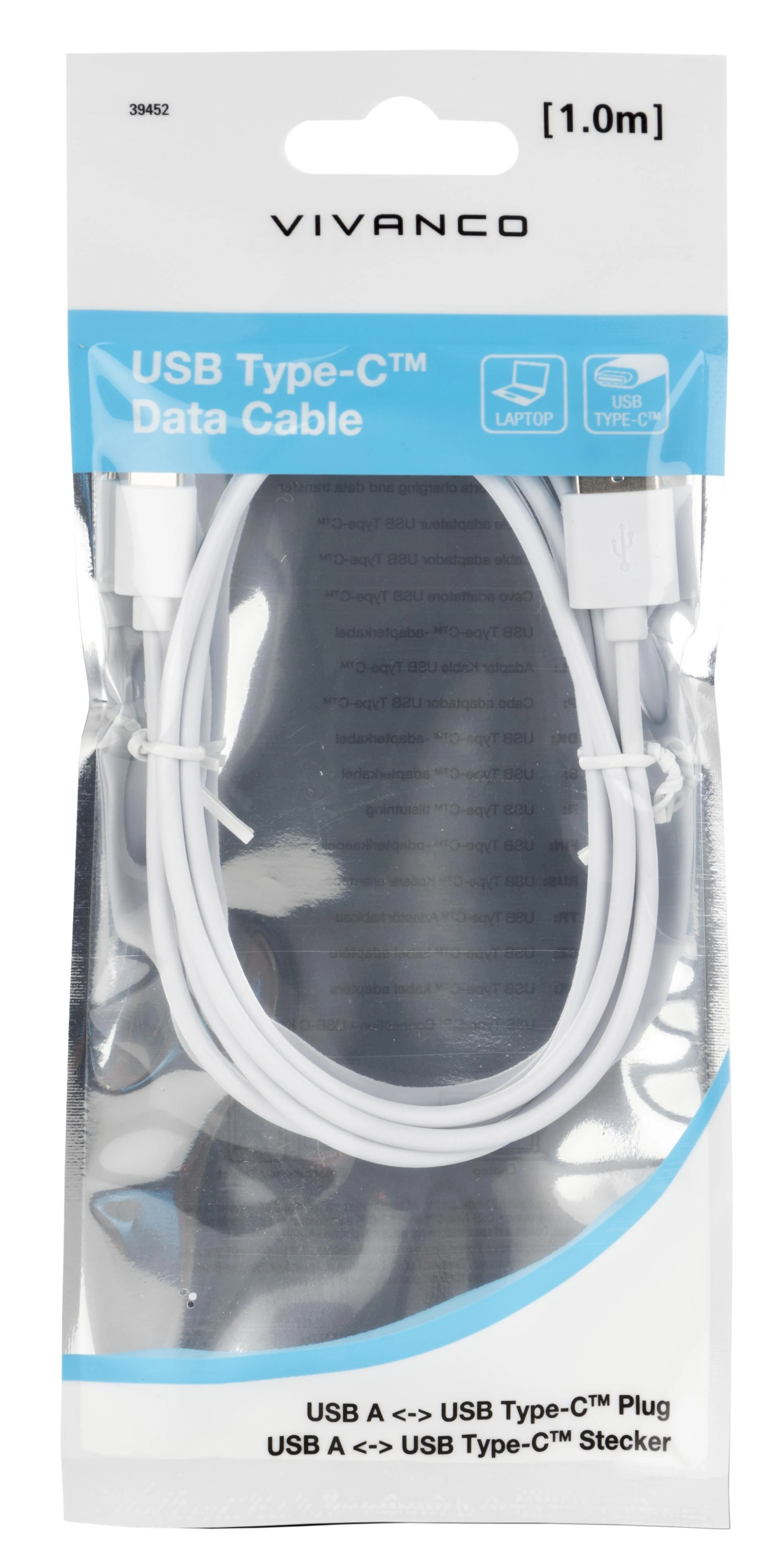 „Vivanco“ kabelis „Polybag USB-C Data 1m“ (39452)