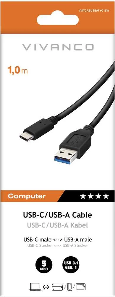 Vivanco cable USB-C - USB-A 3.0 1m