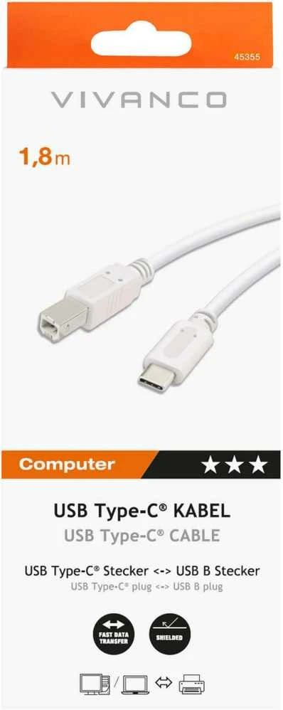 Vivanco USB-C į USB-B laidas originalioje pakuotėje