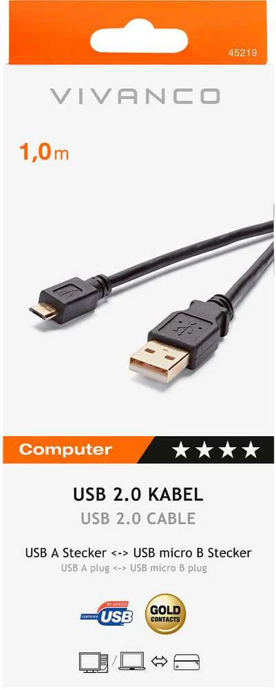 Vivanco cable USB - microUSB 1m