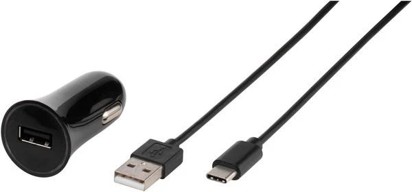Vivanco automobilinis įkroviklis USB-C 3A 1m, juodas (38669)