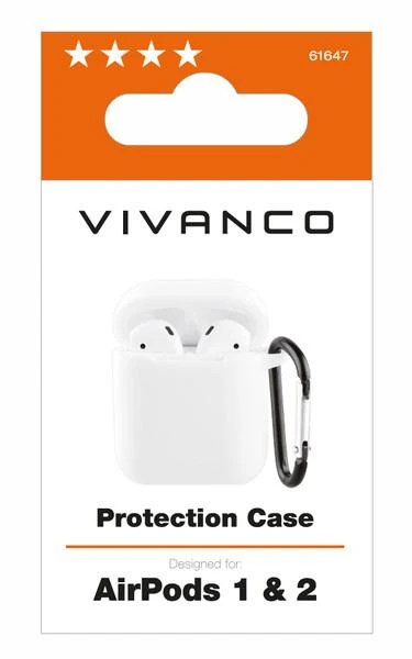 Vivanco silikoninis dėklas AirPods ausinėms su karabinu