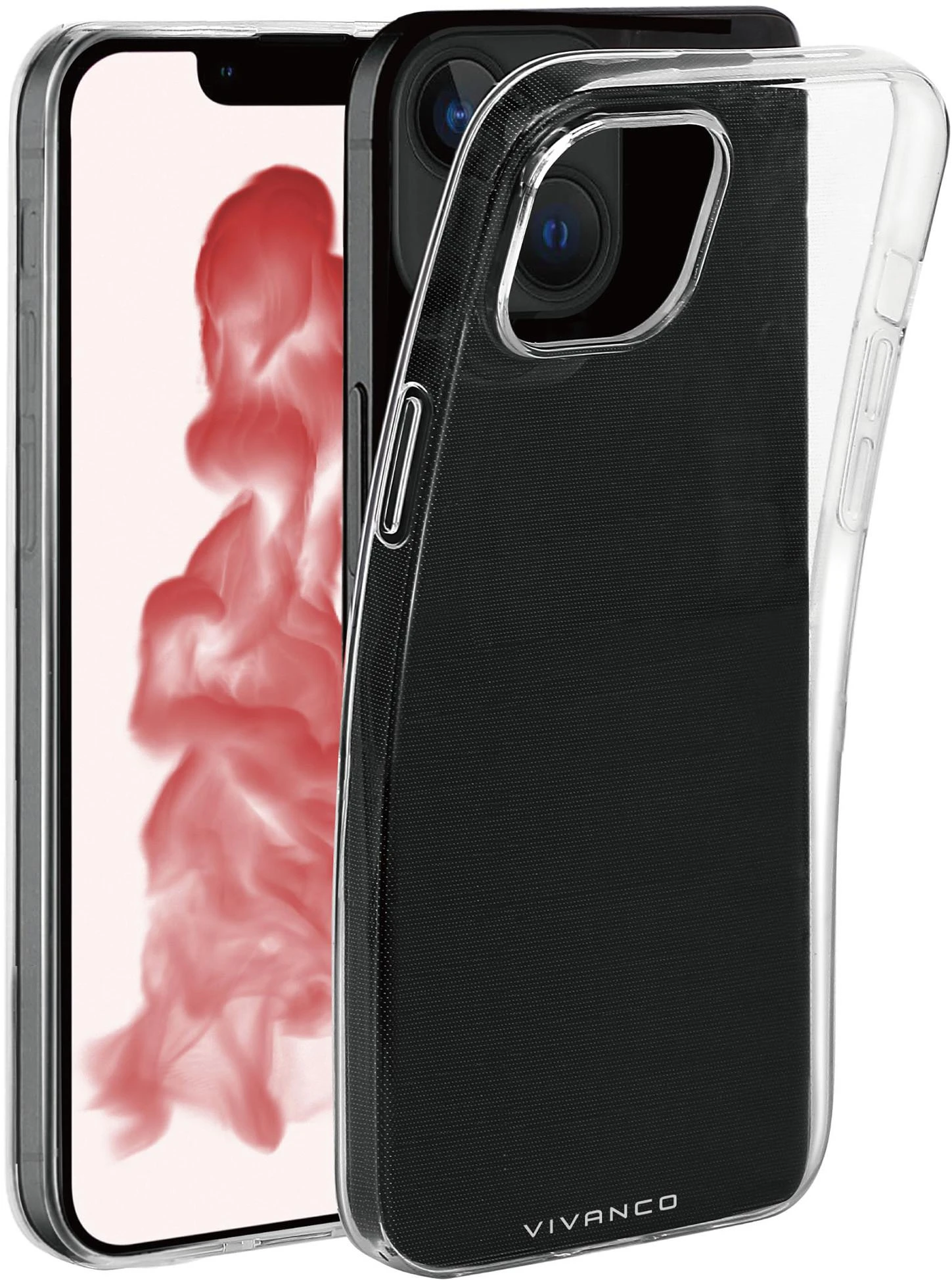 Skaidrus iPhone 14 Plus dėklas iš šono