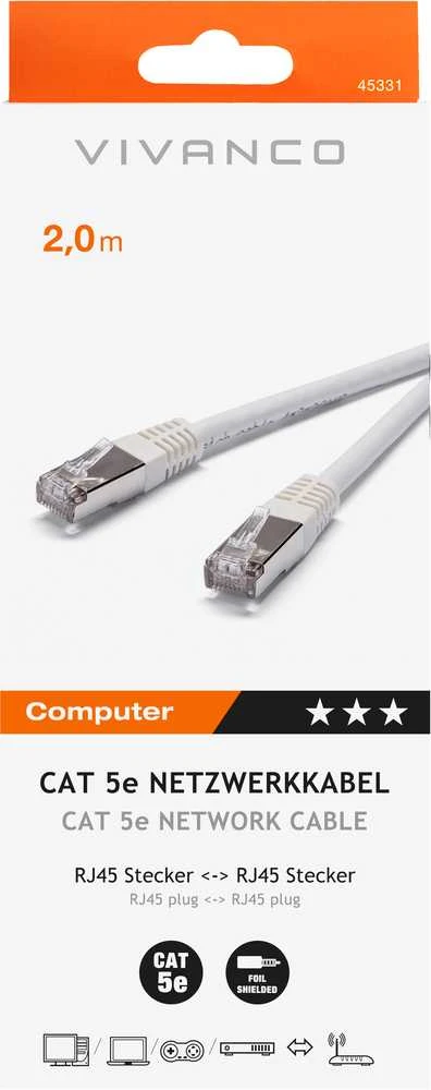 Vivanco patch cable CAT 5e 2m