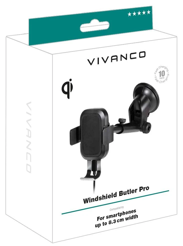 Vivanco automobilio telefono laikiklis Butler Pro QI (61637)