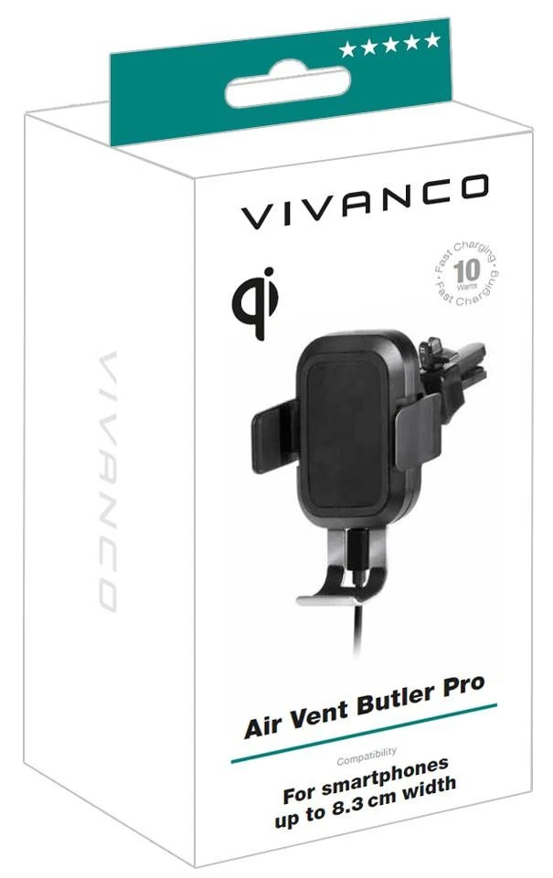 Vivanco automobilio telefono laikiklis Butler Pro QI (61632)