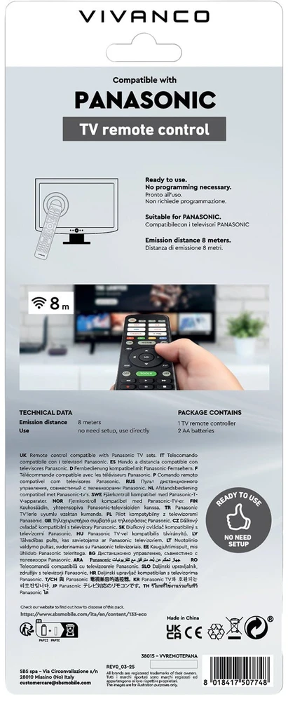 Vivanco universal remote control Panasonic