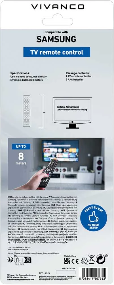 Vivanco universal remote control Samsung