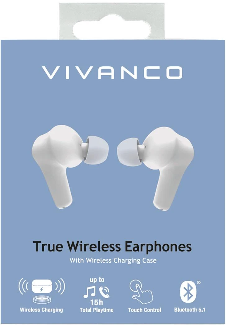 Vivanco belaidės ausinės Comfort Pair TWS, balta (62599)