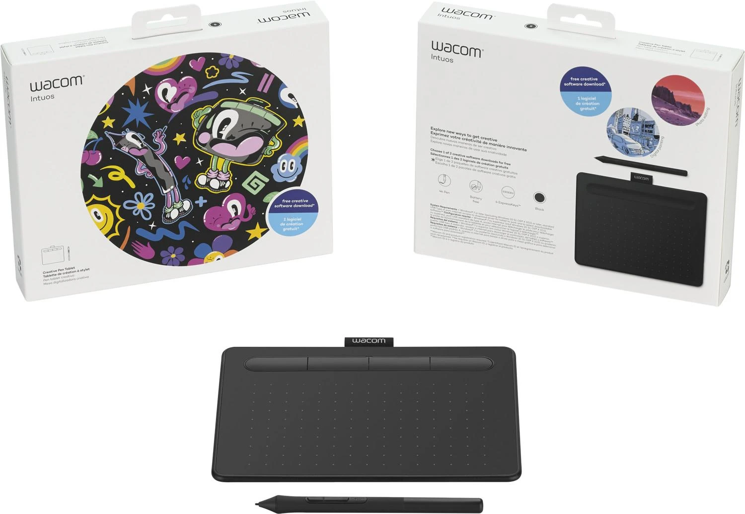 Grafinė planšetė Wacom Intuos S su pieštuku (CTL-4100K-N), Juoda