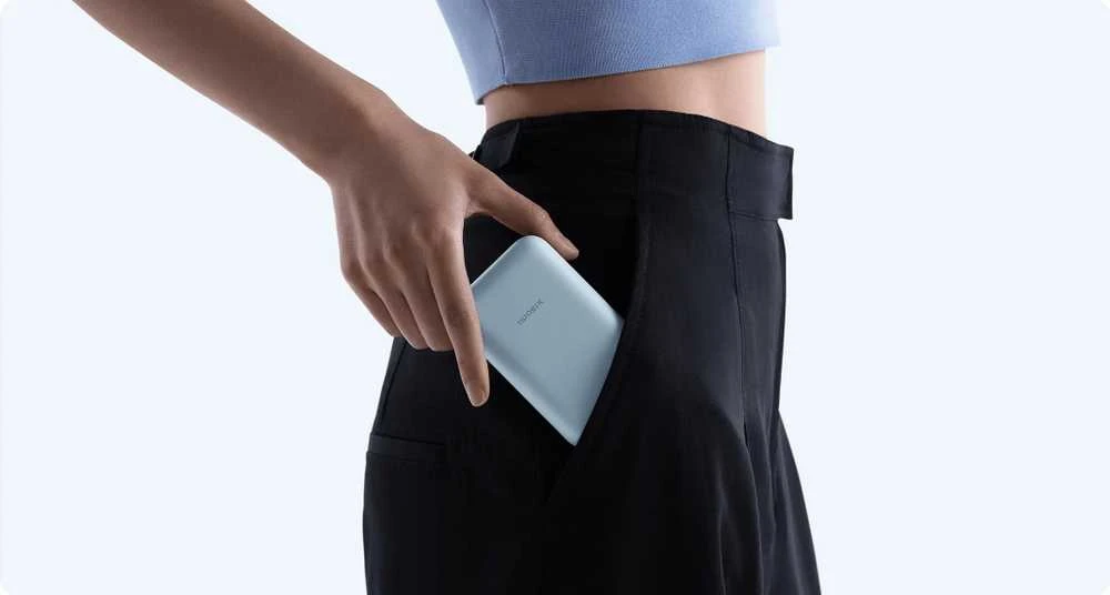 Išorinė baterija Xiaomi Power Bank 10000mAh (su integruotu kabeliu), mėlynos spalvos