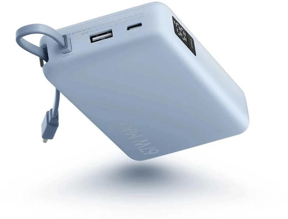 „Xiaomi“ 67 W išorinė baterija 20000 (su integruotu laidu) | 20000 mAh | Ice Mėlyna