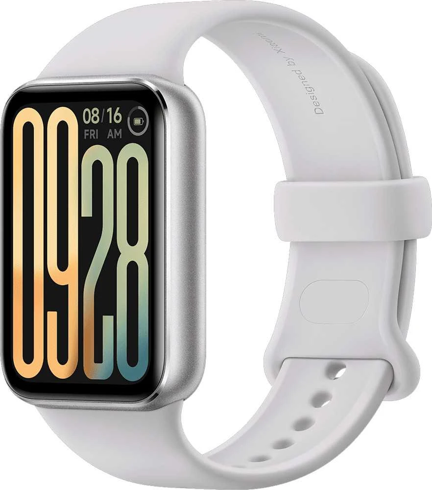Išmanuioji apyrankė Xiaomi Smart Band 9 Pro, Sidabrinės spalvos korpusas su pilkos spalvos silikoniniu dirželiu