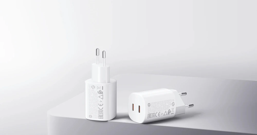 Xiaomi MDY-19-EG 2xUSB-C 45W Nano Turbo Travel Charger Baltas