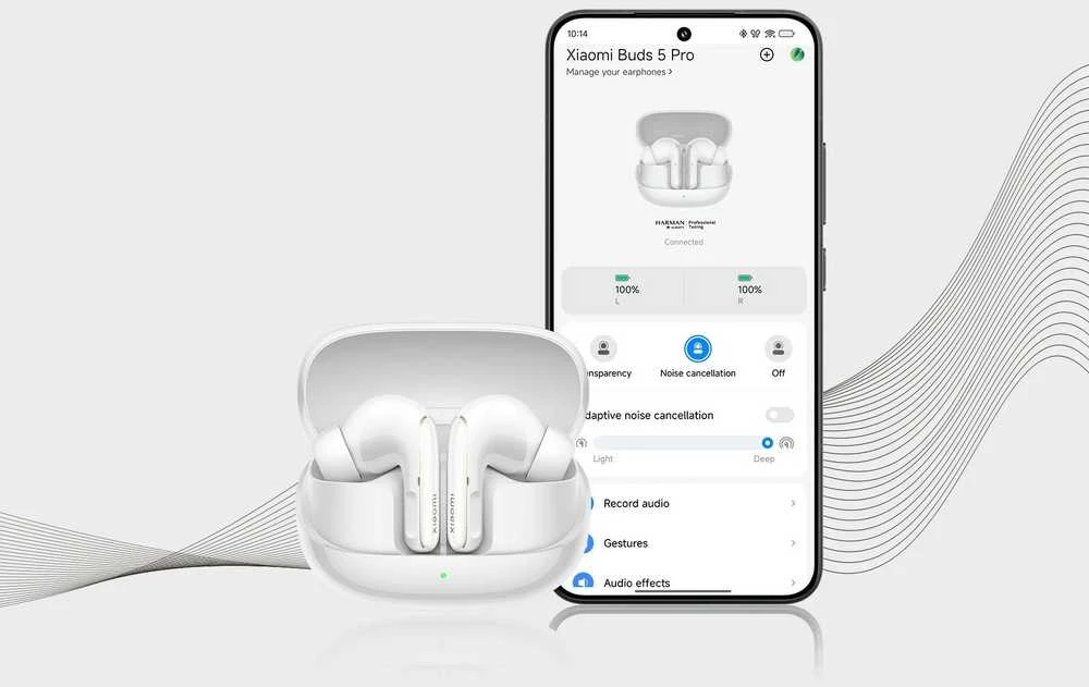 Belaidės ausinės Xiaomi Buds 5 Pro, Titano spalvos