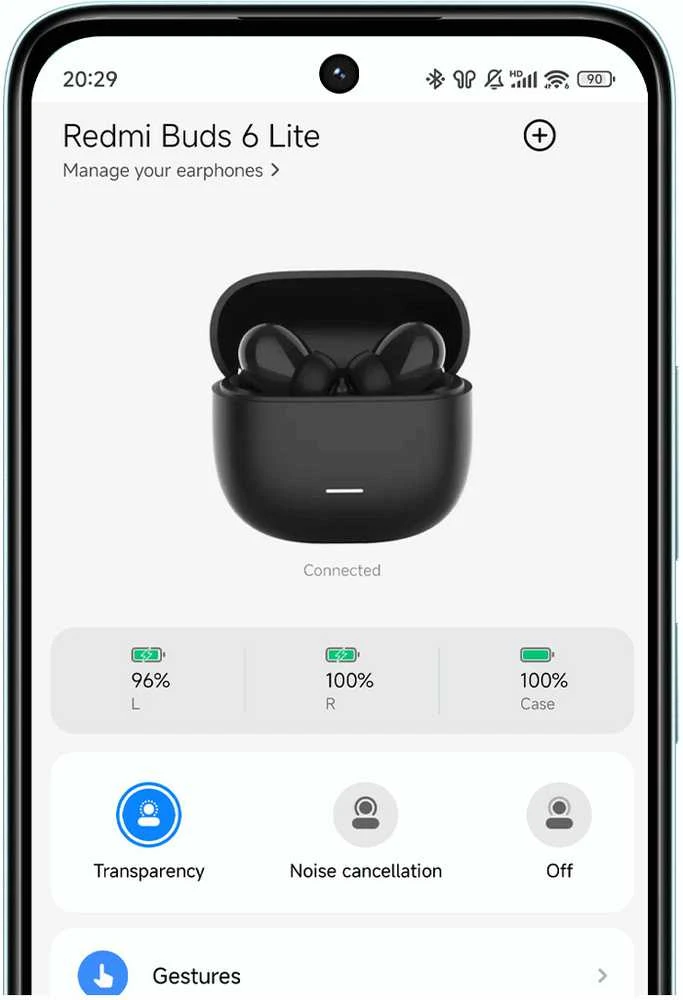 Ausinės Xiaomi Redmi Buds 6 Lite, Juodos