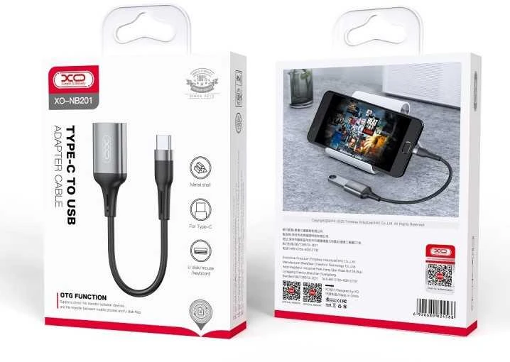 XO Adapteris OTG NB201 USB - LIGHTNING Juodas LIGHTNING