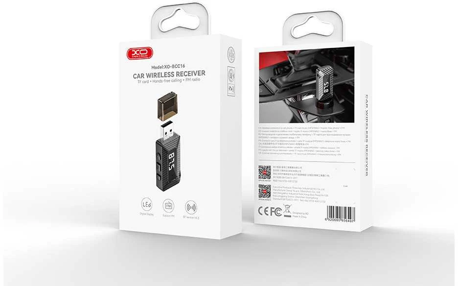 XO FM siųstuvas BCC16 Bluetooth MP3 USB juodas