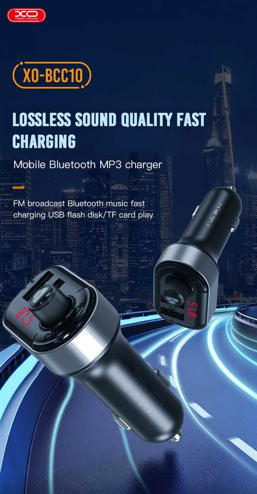 Automobilinis įkroviklis XO Smart Bluetooth TZ08 (juodas)