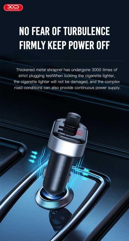 Automobilinis įkroviklis XO Smart Bluetooth TZ08 (juodas)