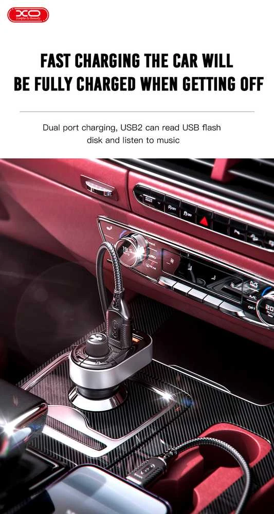 Automobilinis įkroviklis XO Smart Bluetooth TZ08 (juodas)