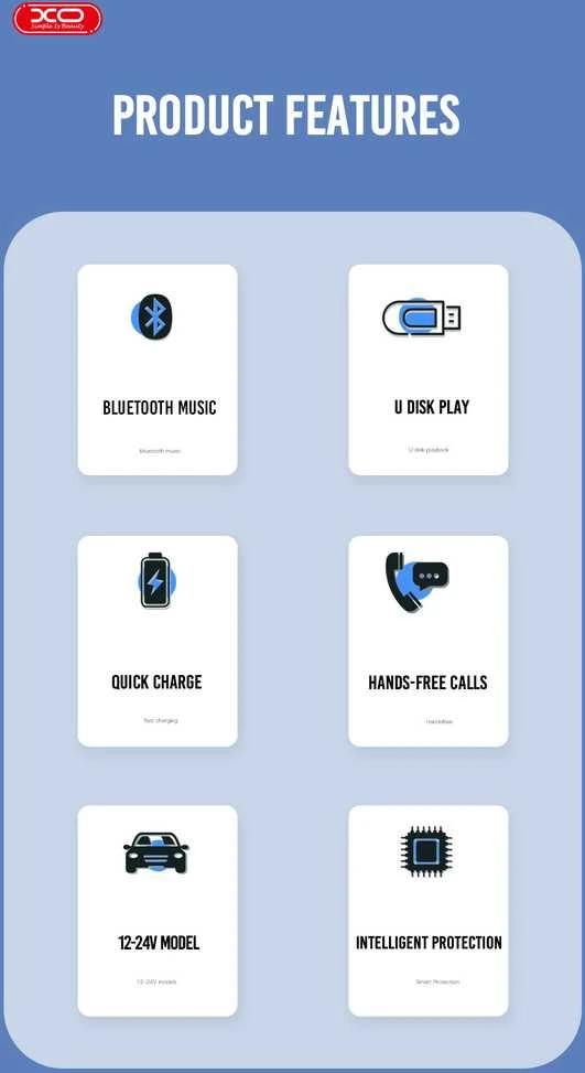 Automobilinis įkroviklis XO Smart Bluetooth TZ08 (juodas)