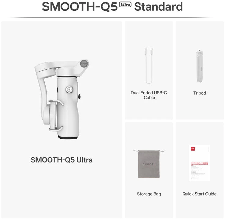 Zhiyun „Smooth Q5 Ultra“ 3 ašių išmaniojo telefono stabilizatorius