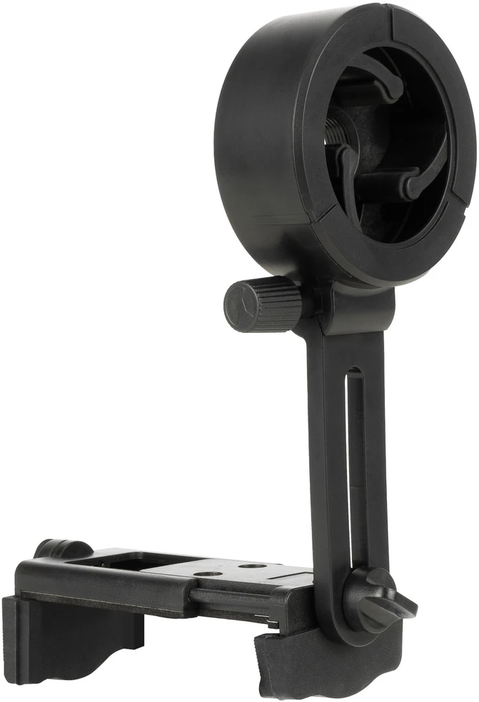 Žiūronai Adapteris - Redleaf SOM-3 išmaniojo telefono tvirtinimo adapteris optiniams prietaisams, teleskopams, mikroskopams, 55,9–99 mm, juodas