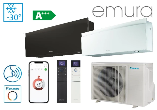 DAIKIN šilumos siurblys Emura Nordic 3.0/3.2 kW, FTXTJ30AB-RXTJ30A (juoda)