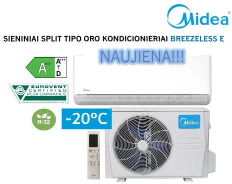 Kondicionierius Midea Breezeless-E 5.3/5.6 kW aprašymas - Prekės nuotrauka