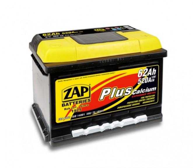 Аккумулятор zap 62 ah