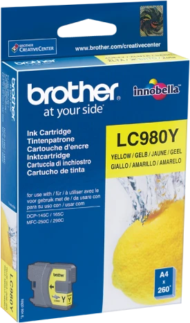 BROTHER LC-980Y TONERIS Geltonas 260P