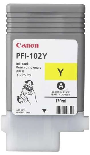 Rašalas Canon PFI102Y yellow dye | 130ml | LP17/LP24/iPF500/iPF6X0/iPF7X0